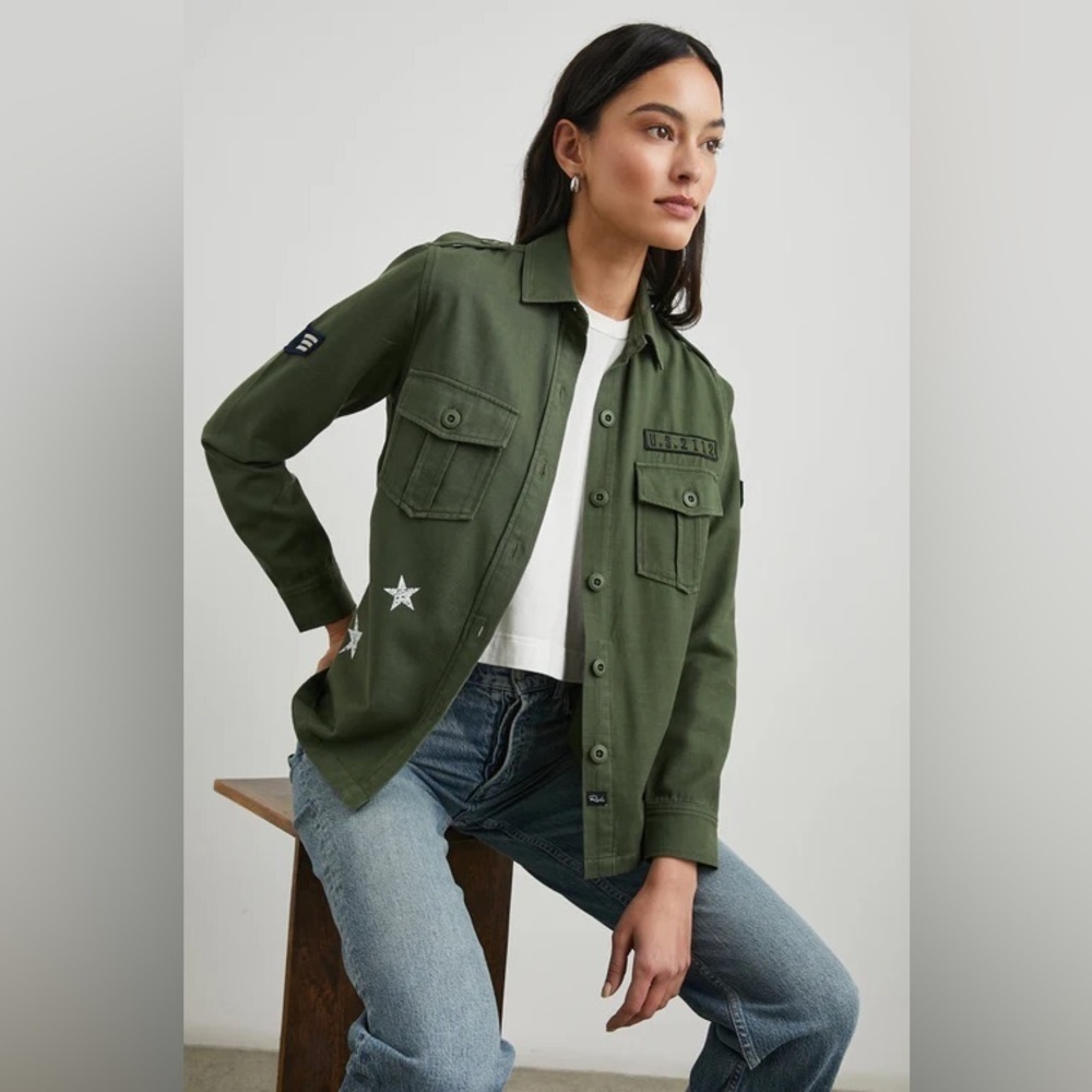 Rails Maverick Army Green Utility Jacket Star Patch Military Shacket XS